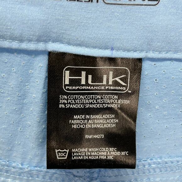Huk Fishing Chino 6.5" Mens XXXL Blue Performance Shorts 44x6.5 Elastic Waist - Picture 4 of 16